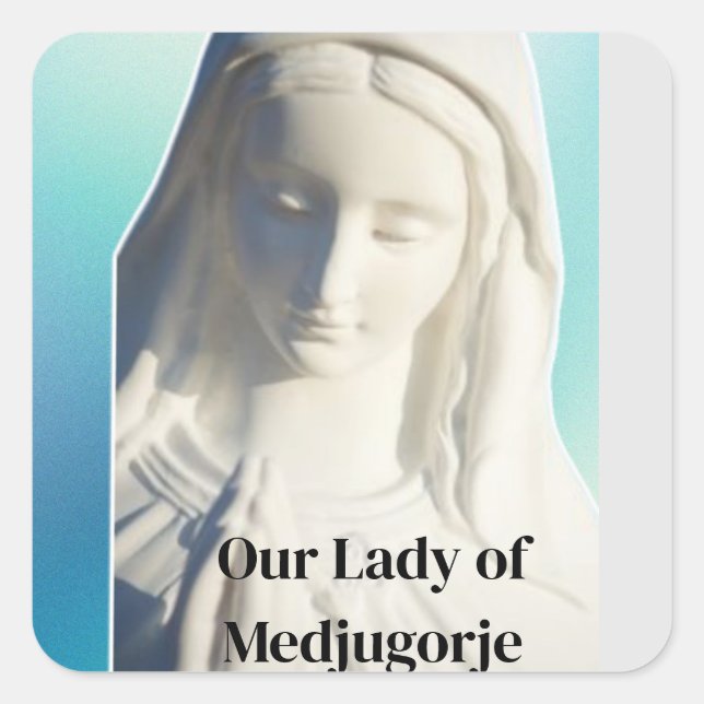 Sticker Carré Notre-Dame de Medjugorje (Devant)