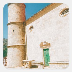 Sticker Carré Notre-Dame-des-Rochers - Baie de Kotor - Monténégr