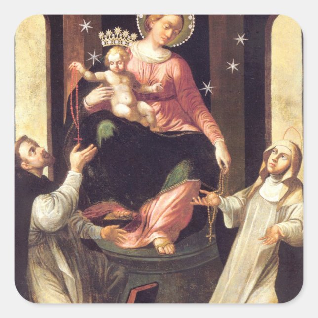 Sticker Carré Notre-Dame Du Rosaire Vénéré À Pompéi (Devant)