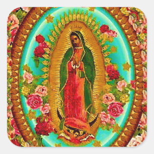 Sticker Carré Notre Dame Guadalupe Mexicaine Sainte Vierge Marie