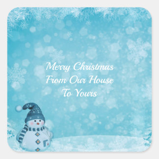 Sticker Carré Notre Maison À Votre Snowman
