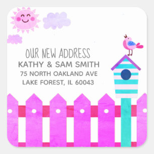 Sticker Carré Notre nouvelle adresse