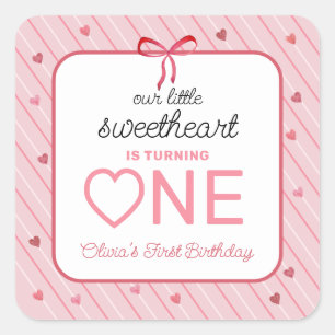 Sticker Carré Notre Petit Chouchou a un an pour son anniversaire