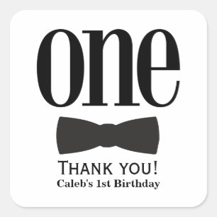 Sticker Carré Notre petit homme premier 1er anniversaire nœud pa