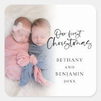 Notre premier Noël Twin Baby Name Année Photo