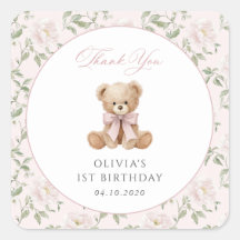 Nounours en peluche, Nœud rose, Fleurs roses, Prem