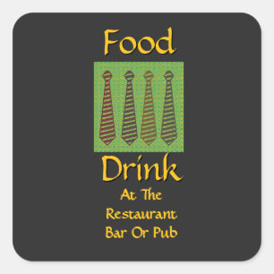 Sticker Carré Nourriture Boisson Au Restaurant Bar Ou Pub Mariag
