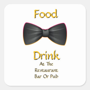 Sticker Carré Nourriture Boisson Au Restaurant Bar Ou Pub Nœud P
