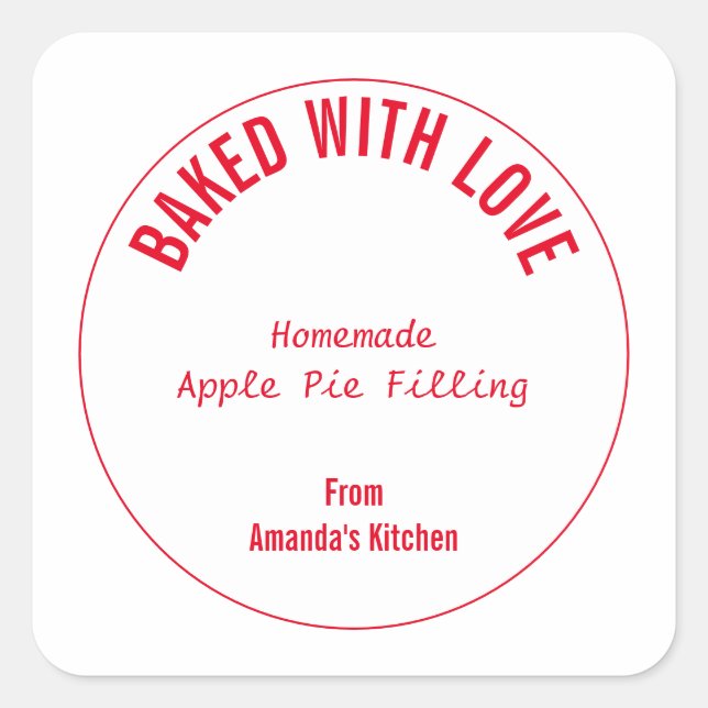 Sticker Carré Nourriture maison Noël personnalisé Fête cadeau Fa (Devant)