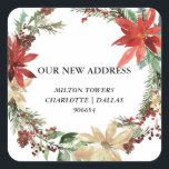 Sticker Carré Nous Avons Déménagé | Christmas Wreath | Nouvelle<br><div class="desc">Nous Avons Déménagé | Christmas Wreath | Nouvelle adresse</div>