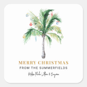 Sticker Carré Nous avons déplacé le palmier des vacances de Noël