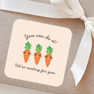 Sticker Carré Nous enracinons pour vous les carottes d'une
