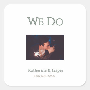Sticker Carré Nous faisons photo de couple vert fiançailles de m