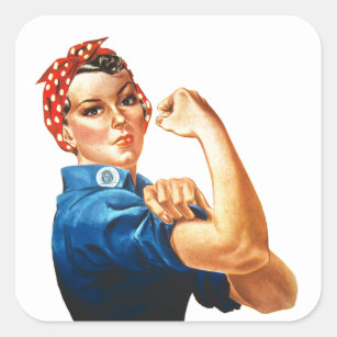 Sticker Carré Nous pouvons le faire Rosie le pouvoir des femmes 