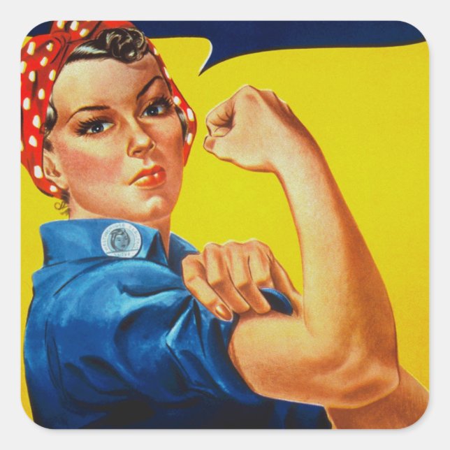 Sticker Carré Nous pouvons le faire Rosie le Riveter (Devant)