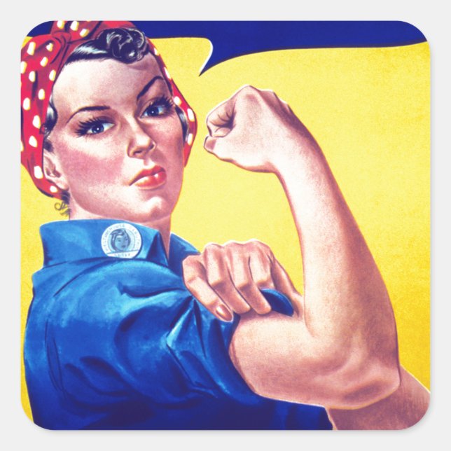Sticker Carré Nous pouvons le faire Rosie le Riveter (Devant)