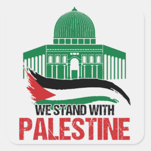 Sticker Carré Nous sommes avec la Palestine