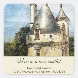 Sticker Carré Nous sommes dans adresse faite sur commande de