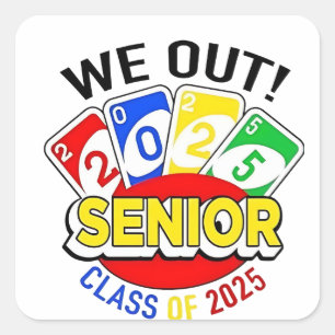 Sticker Carré Nous Sortons Senior 2025 Gambling Game Graduation