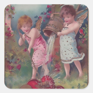 Sticker Carré Nouveau amour et coeur