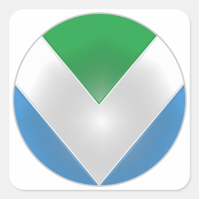 STICKER CARRÉ NOUVEAU DRAPEAU OFFICIEL DE VEGAN : DÉFENSEUR DE C (Devant)