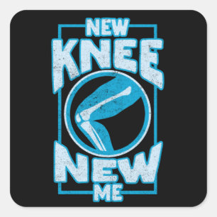 Sticker Carré Nouveau genou New Me Knee Remplacement du genou