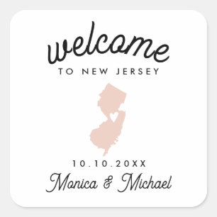 Sticker Carré NOUVEAU JERSEY State Destination Mariage N'IMPORTE