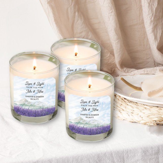 Sticker Carré Nouveau M. & Mme Mountain Lavender Wedding Favor (The New Mr & Mrs Stickers from my Mountain Lavender Wedding Collection)