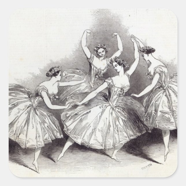 Sticker Carré Nouveau Pas de Quatre, par Mdlles (Devant)