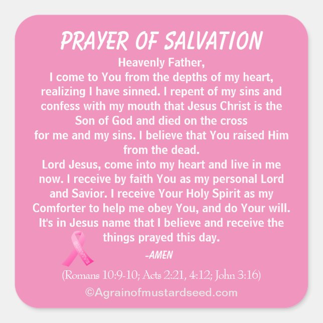 Sticker Carré NOUVEAUTÉ ! PRIÈRE DE SALUT Stick avec Jésus (Devant)