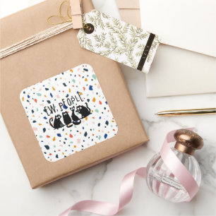 Sticker Carré Nouveaux gens drôle Meowny Chats Noirs