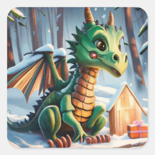 Sticker Carré Nouvel An Chinois Du Dessous de verre De Pierre De