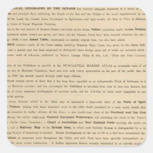 Sticker Carré Nouvel atlas de marine marchande de préface