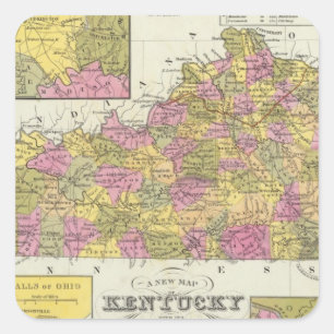 Sticker Carré Nouvelle Carte Du Kentucky