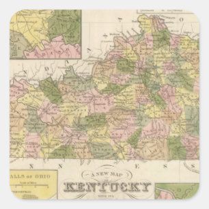 Sticker Carré Nouvelle Carte Du Kentucky 2