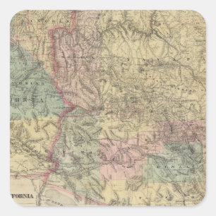 Sticker Carré Nouvelle carte du territoire de l'Arizona