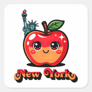 Sticker Carré Nouvelle pomme de New York