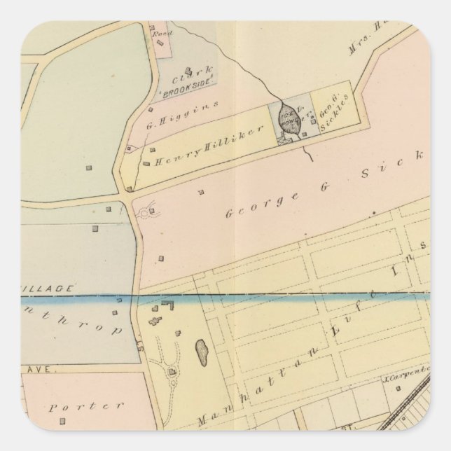 Sticker Carré Nouvelle Rochelle, NY 2 (Devant)