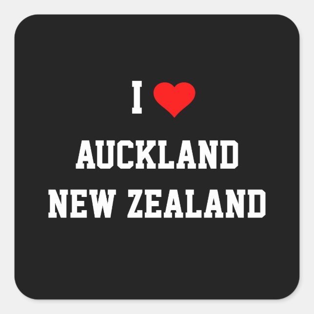 Sticker Carré NOUVELLE-ZÉLANDE : I Love Auckland, Nouvelle-Zélan (Devant)