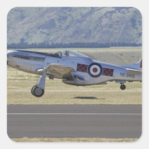 Sticker Carré Nouvelle-Zélande, Otago, Wanaka, Warbirds Over 4