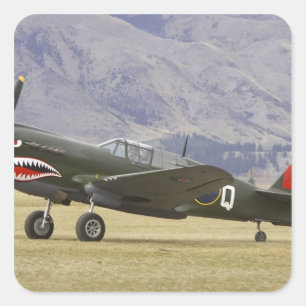 Sticker Carré Nouvelle-Zélande, Otago, Wanaka, Warbirds Over 5