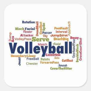 Sticker Carré Nuage de mot volley-ball