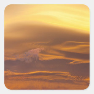 Sticker Carré Nuage lenticulaire au coucher du soleil