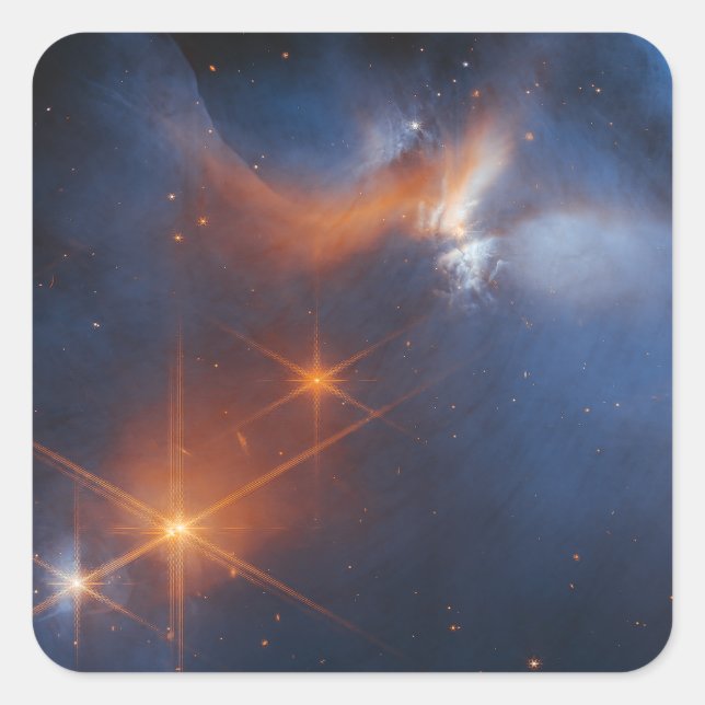 Sticker Carré Nuage moléculaire d'icônes foncées | JWST (Devant)
