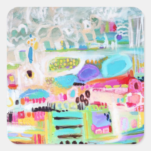 Sticker Carré Nuages Abstraits (Devant)