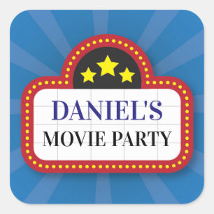 Sticker Carré Nuit de billet de pellicule cinématographique