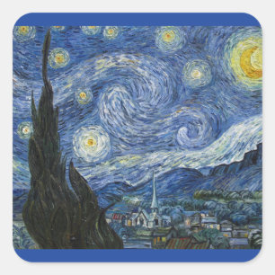 Sticker Carré Nuit d'étoile Vincent Van Gogh