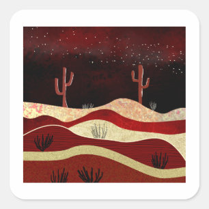 Sticker Carré Nuit du désert