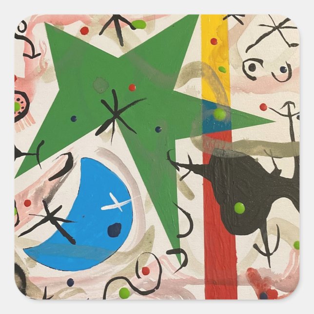 STICKER CARRÉ NUIT FROIDE AVEC ÉTOILE VERTE (Devant)