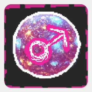 Sticker Carré Nuit Mars